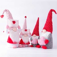 Abbigliamento afronico Santa Gnome Hug Hear Heart Peluche Per Compleanno Presente Partito Ornamenti Peluche Accessori Valentino Decorazione di San Valentino Bambola