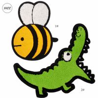 Asciugamano ricamo cartone animato Dinosaur Cheniglia Badge Cucitura personalizzata su Patch Super Cool Bee Patchwork Adesivo Appliques per abbigliamento Borsa Zaino