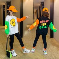 Children's Clothing Suit Girls Spring Autumn Fashion Cute Round Neck Top + Casual Pants Baby Korean Cartoon Sweater Sports Trousers 2 Sets