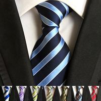 52 colores Classic 8 cm Corbata para hombre 100% Seda Corbata de lujo Rayado de lujo Negocio Corbata Traje Cravat Boda Partido Corbata Necktie Men Regalo
