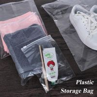 Storage Bags 5PCS Portable Cloth Organizer Waterproof Self Seal Pouch Clear Transparent Zipper Lock Plastic Bag