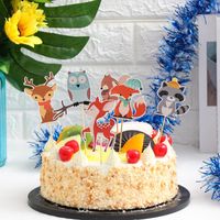 OTROS SUMINISTROS DE FIESTA FESTIVO 1 UNIDAD JUNGLE Cake Topper Forestal Forestal Figuras Figuras Arboles Cupcake Toppers Boda Niños Cumpleaños Cebo