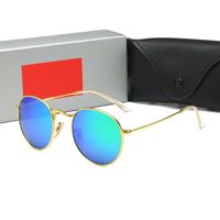 Classic Round Sunglasses Brand Design UV400 Eyewear Metal Go...