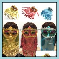 Party Masks Festive & Supplies Home Garden Christmas Mask Belly Dance Childrens Annual Masquerade Adt Get Together Indian Style With Veil Go