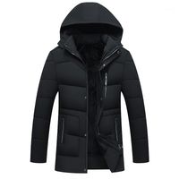 Parka Hommes épais vestes d'hiver chaudes hommes vêtements 2019 Casual Manteau solide 5XL Outwear Winter Veste imperméable xl-5xL1