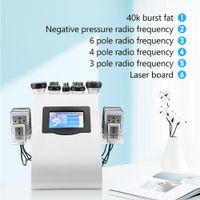 Máquina de adelgazamiento 6 en 1 40k Cavitación de liposucción ultrasónica 8 Pads Láser Vacuum RF Radio Frecuencia Cuidado de la piel Salón Spa Beauty Equipter Stock en USA !!!