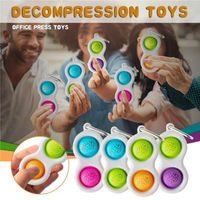 Push Bubble Keyring Fidget Sensory Toy Autism Needs Needs Fidget Squeeze divertente Anti-stress Stress Stress Giocattoli per bambini Bambini