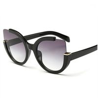 Güneş Gözlüğü Seksi Kedi Göz Kadın Marka Tasarımcısı Ayna Güneş Gözlükleri Bayanlar Gözlük UV400 Için Yuvarlak Lens Shades