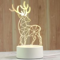 Strängar 1 st Creative USB Power Night Light Acrylic Deer LED-lampa för sovrumsinredning Gåva Vita Juldekorationer