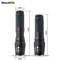 Flashlights Torches Self Defense Led Powerful Zoomable Flash Light 1600 Lumens Camping Torch T6 Tourches With 18650 Battery + Charger