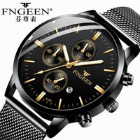 Wristwatches Fngeen Reloj Hombre Clock Men Watches Top Brand Fashion Luxury Decoration Business Man Watch Steel Mesh Waterproof Quartz &#039;S