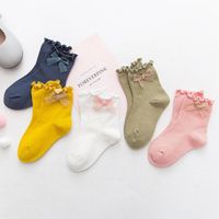 Socks 5 Pair set Girls Short Bubble Mouth With Bows Princess Kids Girl Children