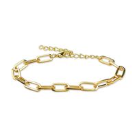 Personlig Enkel Geometrisk Metallpapper Clip Bracelet Women's Oval Gold Cuban Armband