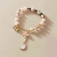 Personalidad Charm Panora Pulsera para Mujeres Accesorios Multicolor Beads Watch Flower Gold Luxury Bracelets Products