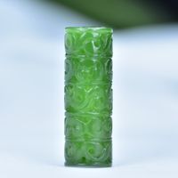 Jasper Natural Green Jade Pingente Hollow mão-esculpir Jade Pingentes Marca Colar Jadeite Jade Jóias Colar