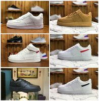 Wholesale 2022 Classic FORCES Mens Low RunninG Shoes Cheap One Unisex 1 Knit Euro High Women All White Black Red Skateboard Skate Outdoor Trainers Shoe