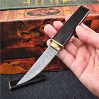 Top Quality VG10 Damascus Steel Blade Straight Knife Drop Po...