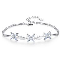 Bracelets en argent sterling S925 trèfle blanc Bracelet de mode Zircon pour femmes