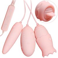 Adulto producto sexo juguetes hembra silicona doble vibración huevo lengua licker desgaste juguete masturbación masajeador