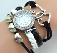 Infinity Watch Mode Weaven Wrap Bracelet Montres Heart To Heart Bande de poignet Femmes Mouvement Quartz Round Case Couleurs