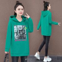 Ya 22c75 2022 spring new style European goods hooded fashion printed sweater women's Pullover sportswear