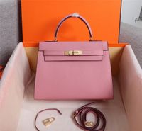 5A High Quality 17 Colors Princess Woman Shoulder Bags Espom Designer 22cm 25cm 28cm Lady Genuine Leather Tote Handbag kellys&#039;s palm print purse