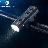 Rockbros Vélo Lumière USB USB USB rechargeable à LED 2500MAH VTT de lampe avant phare en aluminium Ultralight Flashlight Light de vélo