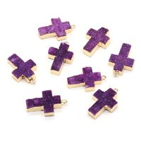 Charms Wholesale Natural Stone Crystal Pendant Cross Shaped ...