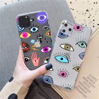 Evil Eye Ilustracje Clear Phone Case dla iPhone 11 12 Pro Max Mini XS X XR 6S 6 7 8 Plus Doskonała miękka osłona TPU