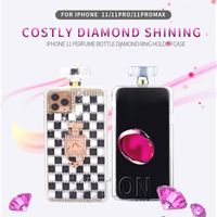 Anel de frasco de perfume Casos de telefone de diamante para Samsung S21 Ultra Nota 20 S10 S9 Plus A20 S20 A10E Universal Cover