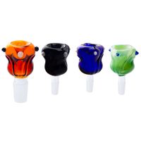 G058 Smoking Pipes Flower Style 14mm 19mm Male Glass Bowl Da...