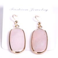 15x30mm in pietra naturale pietra esagono orecchini bianchi verde turchese rosa cristallo rosa al quarzo rosa fascino cinturino orecchini orecchini gioielli
