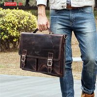 Teczki europejskie i amerykańskie skórzane teczki męskiej business torebki wielofunkcyjne torba na laptopa mężczyzn torby na ramię / crossbody