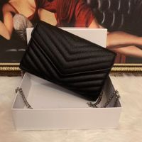 Hot Fashion Luxus Designer Handtaschen Geldbörse V Klappe Tasche Kette Umhängetasche Kaviar Hohe Qualität Echtes Leder Gesteppte Tragetasche Kupplung Handtasche