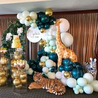 108ピーズ動物風船ガーランドキットジャングルサファリテーマパーティー用品お気に入り子供男の子の誕生日パーティーベビーシャワーデコレーション