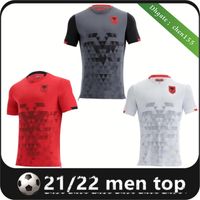 21 22 Albânia Home Vermelho Jersey 2021 2022 Away Camisas Brancas Terceiro Black Manga Curta Seleção Nacional Homens Uniforme de Futebol