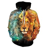 Homens Hoodies Sweatshirts Novidade Fulgor Lion Hoodie Animal roupa engraçado moletom 3D impressão sportswear unisex outono winter jaqueta