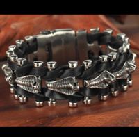 Bangle Fashion Hip Hop Punk Snake Skin Skeleton Armband Gothic Locomotive Heren Sieraden Gift