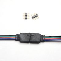 100pcs 4pin RGB connector 4 pin needle male to female Lighting Accessories type double 4pins DIY connect for 5050 RGB led strip9460606