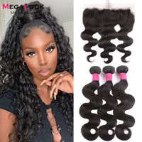 Human Hair Bulks Peruvian Body Wave 3 Bundles With Frontal Closure HD Transparent 13x4 Lace Remy Extension Fronal