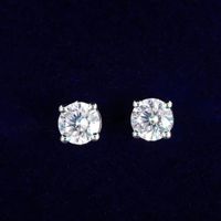 S925 Silver Stud Boucle d'oreille avec diamant scintillant pour femme cadeau de bijoux de mariage avec sac Velet Livraison Gratuite PS3762
