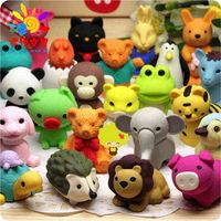 Self selling creative rubber animal eraser independent packaging removable rubber student prize