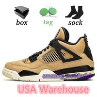 Chaussures de basket-ball 4S Hommes Livraison rapide de l'entrepôt américain White Oreo White Métallique Purple Noir Chat Bred Shimmer Cactus Jack Sneakers avec boîte