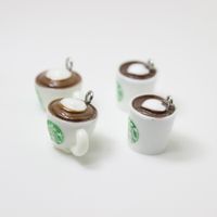 10 sztuk 3D serce filiżanki kawy żywicy Charms do kolczyka DIY Moda Biżuteria Akcesoria Wyślij w parze