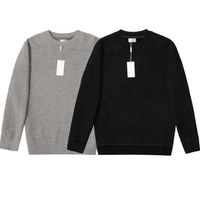Homens Sweater Classic Moda Carta Padrão Requintado Bordado Outono Inverno Longo Manga Camisola Preto Cinza M-3XL 14414