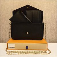 2021 3 Stücke / Satz von Favoriten Multi-Pocket-Zubehör Damen Wallet Messenger Bag Blume Designer Damen Leder Gürtel Box