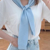 Lenços coreanos de lã malha quente xaile inverno feminino blusa blusa ombros falsificados colar capa knotted cachecol cor garganta guarda escarar