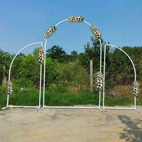 Decoración de la fiesta 1 Set = 3pcs Arcos de boda Pipa de hierro N-Flowed Flower Stands Metal Precs Fondo Decoraciones artificiales