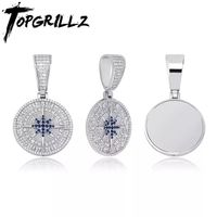TopGrillz Hip Hop Compass Pendant Iced Out Cubic Zirconia con catena di tennis Moda gioielli regalo per uomini donne 220222