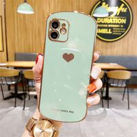 Electroplated Love Heart Phone Cases for IPhone 13 12 11Pro Max XR Max 7 8 6 6S Plus Shockproof Protective Back Cover case